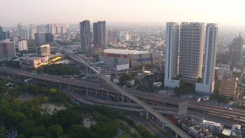 Aerial View Of Ladprao Intersection (Ha Yaek Ladprao) At Bangkok, Thailand 스톡 동영상 118755692