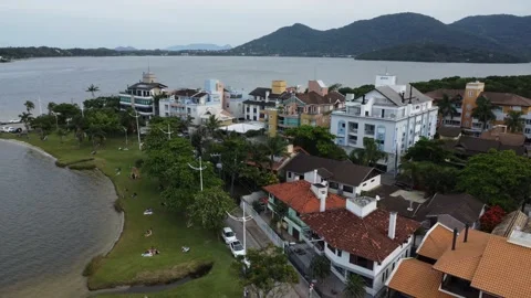 Aerial view of the lagoon Stock Footage 185291456