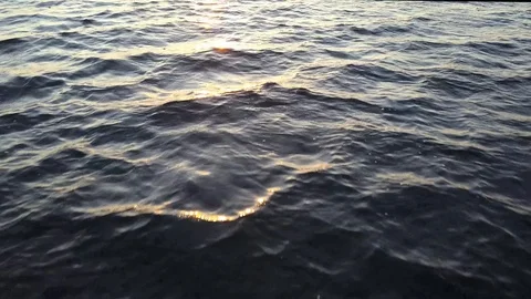 Aerial view on a lagoon at sunset Stock Footage 122850492