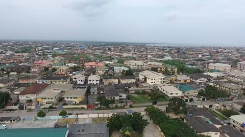 Aerial View of Lagos City Urban Nigeria Stock Footage