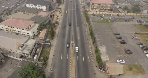 Aerial view of Lagos, Nigeria Stock Footage