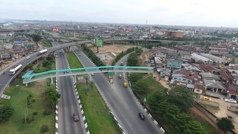 Aerial View of Lagos Nigeria Stock Footage