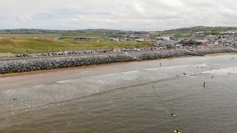 Aerial View of Lahinch Stock Footage 116037719