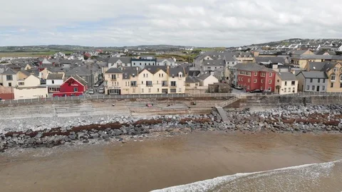 Aerial View of Lahinch Stock Footage 116153662