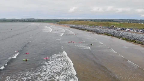 Aerial View of Lahinch Stock Footage 116233025