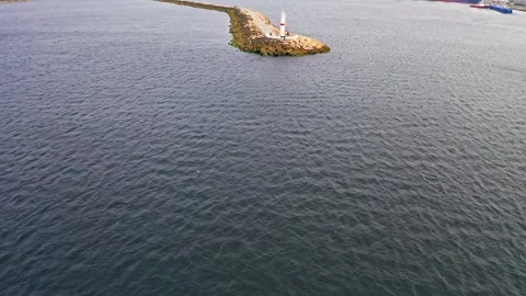 Aerial view of lake and river landscape Stock Footage 336465778