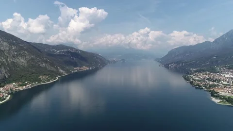 Aerial view of Lake Como also known as Lario in Italian is of glacial origin 4k Stock Footage 274479319