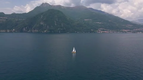Aerial view of Lake Como and mountains, Italy. Stock Footage 289737817