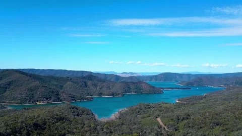 Aerial View of Lake Eildon and Green Hills in Victoria, Australia – 4K Stock Footage 310951414