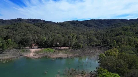 Aerial View of Lake Eildon with Green Islands and Hills – Australia 4K Stock Footage 310951428