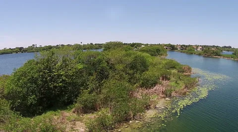 Aerial view of lake Stock Footage 44958583