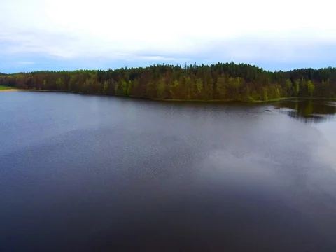 Aerial View Lake Stock Footage 75422318