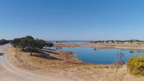 Aerial View of Lake Stock Footage 82044330