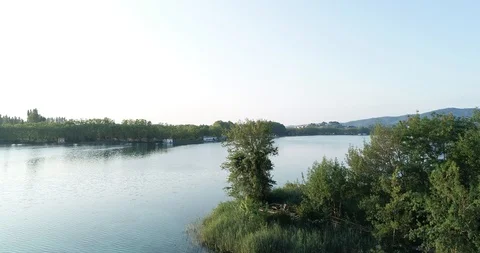 Aerial view of the lake Stock Footage 101099396
