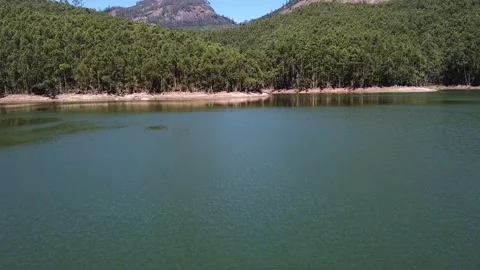 Aerial view of lake Stock Footage 130382356
