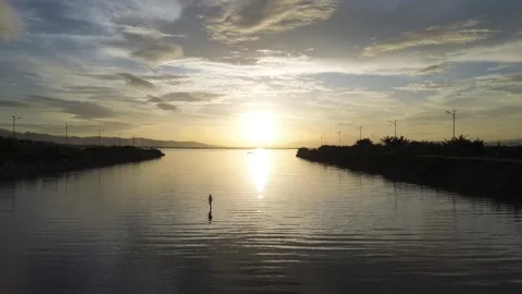 Aerial view of lake Stock Footage 253409689
