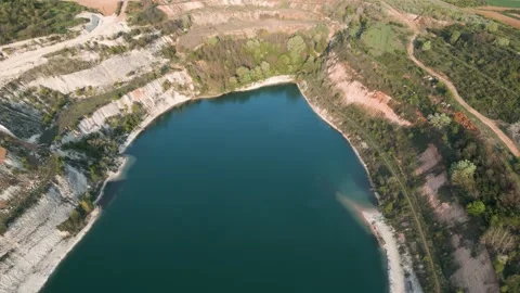 Aerial view of lake Stock Footage 287121469