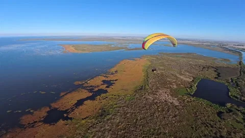 Aerial view of Lake Okeechobee landscape, United States. Stock Footage 325849239