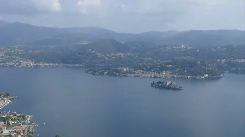 Aerial view of the Lake Orta Stock Footage 161900728