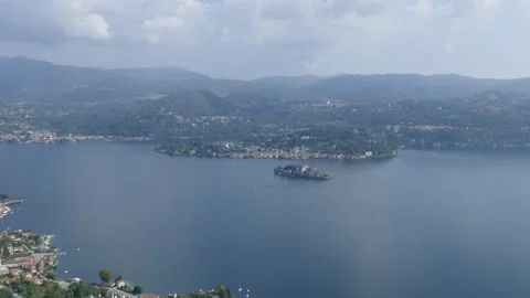 Aerial view of the Lake Orta Stock Footage 161900745