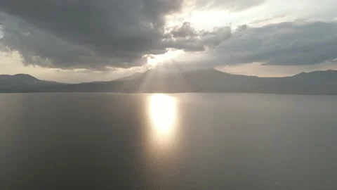 Aerial view of Lake Paravani in Samtskhe-Javakheti. Video stock 161812806
