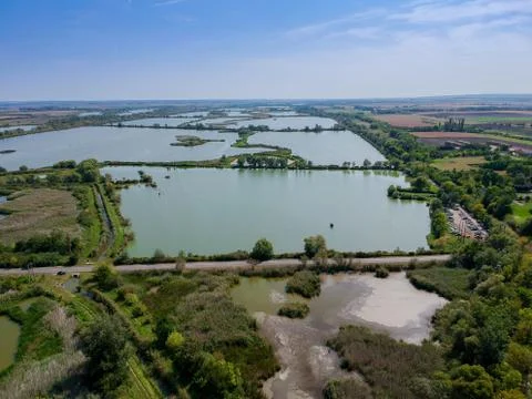 Aerial view of a lake Fotos de archivo