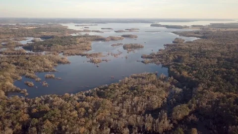 Aerial View Lake Tyler Reverse Stock Footage 99702547