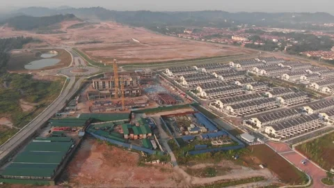 Aerial view of land development over Elmina, Sungai Buloh, Selangor Stock Footage 229682755