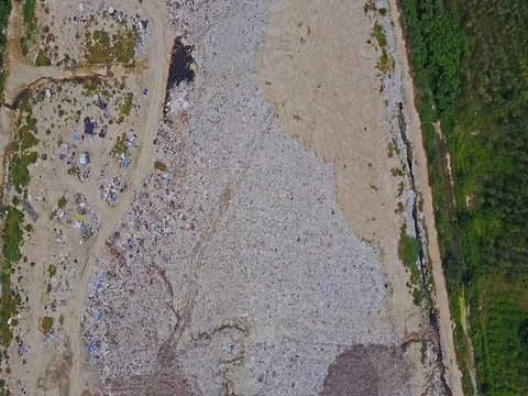 Aerial view of landfill Video stock 77375146