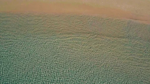 Aerial View Landing on Surface Ocean Stock Footage 72522224