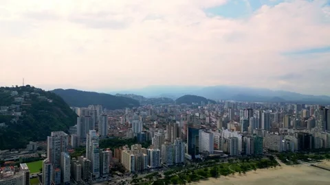 Aerial view of the landscape of the coast of the State of São Paulo. Stock Footage 240793499