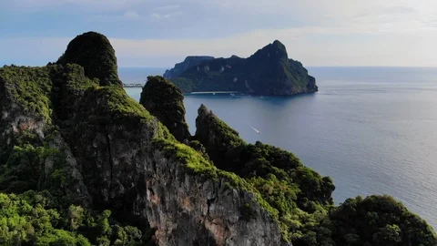 Aerial view to landscape in Koh Phi Phi, Thailand Stock Footage 125597543
