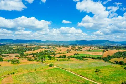 Aerial view landscape in Nakhon Ratchasima province, Thailand. Scenery consis Stock Photos