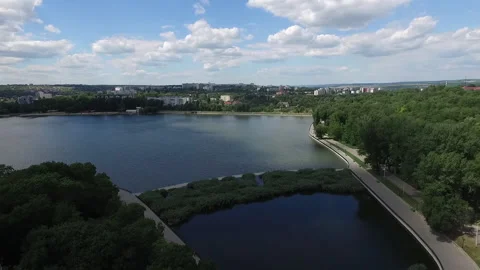Aerial view of a landscape placed in eastern Europe. Stock Footage 132898042