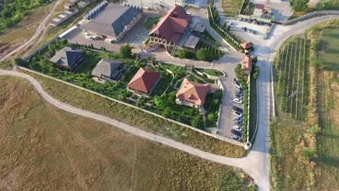 Aerial view of a landscape placed in eastern Europe. Stock Footage 132898499