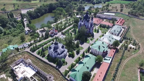 Aerial view of a landscape placed in eastern Europe. Stock Footage 132899361