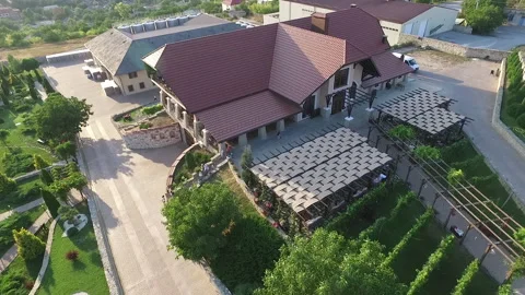 Aerial view of a landscape placed in eastern Europe. Stock Footage 132899448