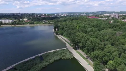 Aerial view of a landscape placed in eastern Europe. Stock Footage 132899858