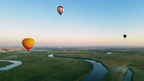 Aerial view of the landscape riverbed Stock Footage 239685433
