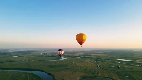 Aerial view of the landscape riverbed Stock Footage 239685501