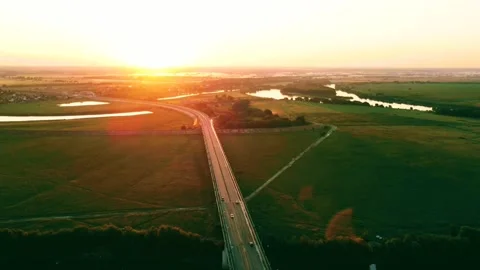 Aerial view of the landscape riverbed Stock Footage 239685607