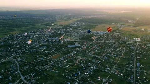 Aerial view of the landscape riverbed Stock Footage 239685772