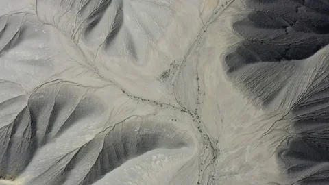 Aerial view of landscape with rocky mountains and rugged surface Stock Footage 114878341