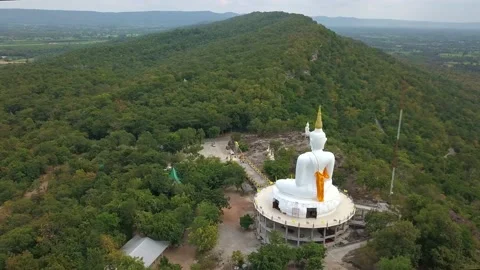 Aerial view landscape of Wat Khao Chong Chad, travel destination in thailand Video stock 131069124