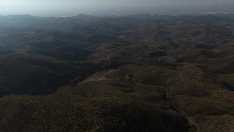 Aerial view of a landscape without vegetation Stock Footage