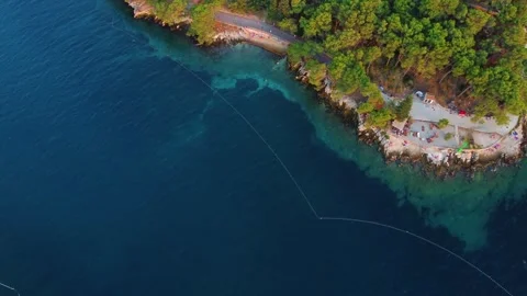 Aerial view of lanterna beach on hvar island in croatia Video stock 339777791
