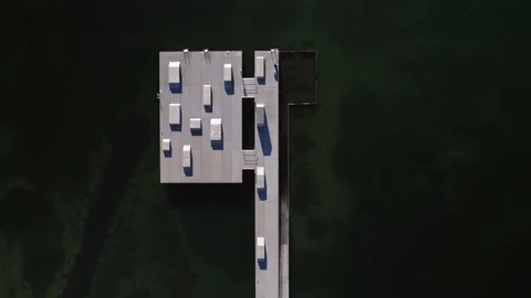 Aerial view of a large bathing pier Video stock 163748901