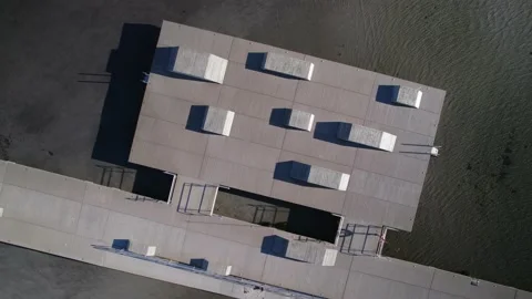 Aerial view of a large bathing pier Video stock 163748945