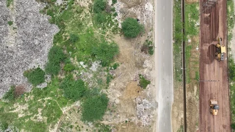 Aerial View of a large building Stock Footage 281588405