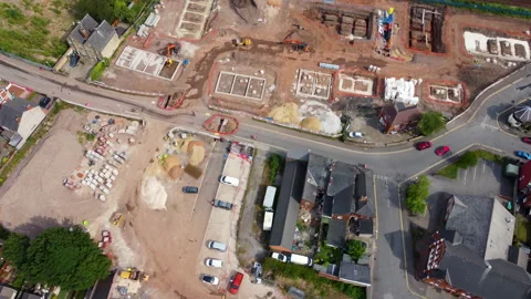 Aerial View Of Large Building Site Video stock 239695448